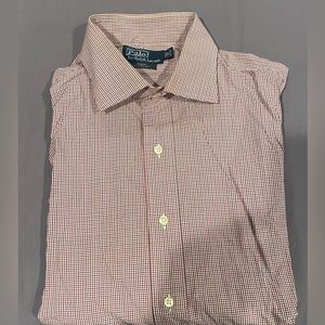 Polo navy blue and red check button down shirt 17/35